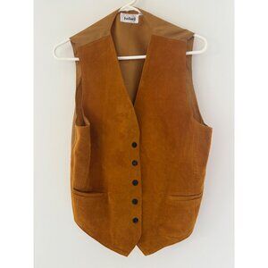 Vintage Rafael Mens‎ Suede Vest With Black Buttons & Pockets